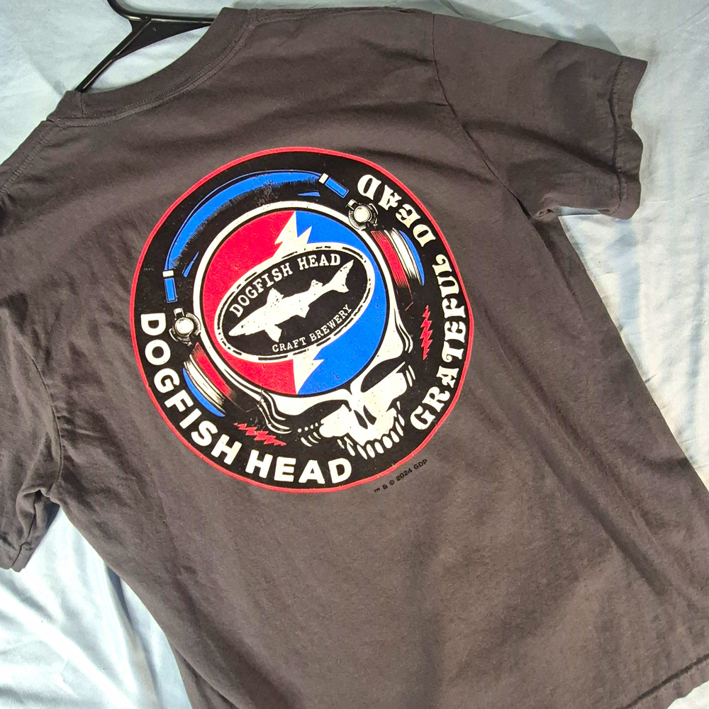 Grateful Dead x Dogfish Head Craft Brewery T-Shirt Comfort Colors Medium NWOT